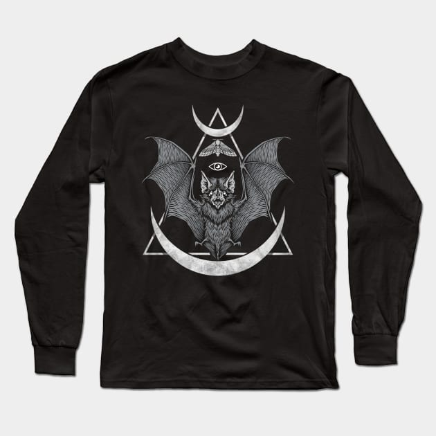 Occult Bat Long Sleeve T-Shirt by Deniart